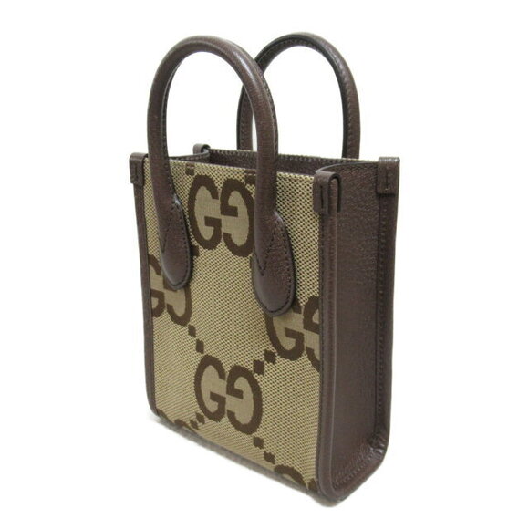 Gucci Jumbo GG Shoulder Bag Tote Canvas Beige - Picture 3 of 10